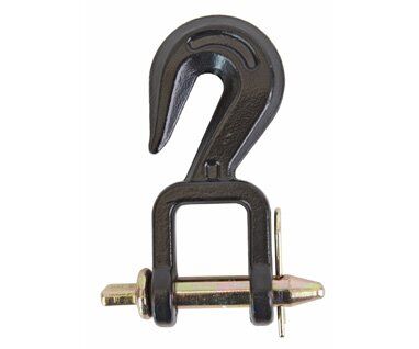 Forged Tractor Draw Bar Hook, Powder Coated, Black, 1/2"