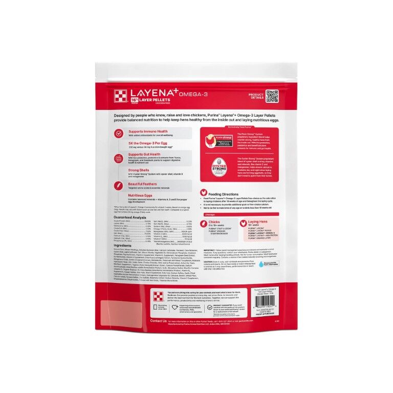 Purina Layena + Omega-3 16% Layer Hen Feed, 10-Lb