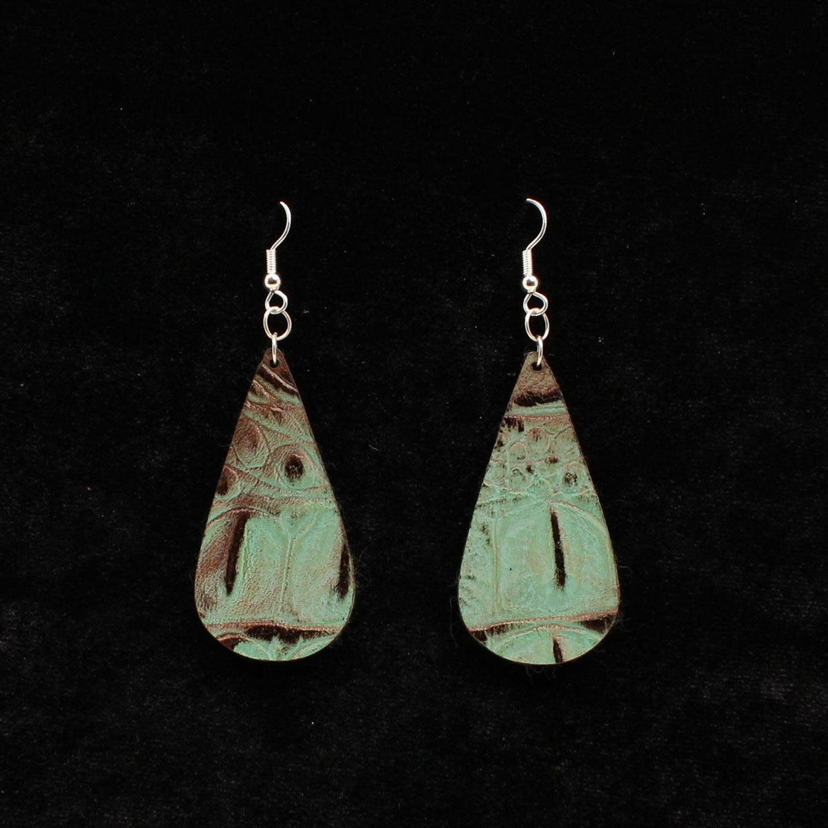 Faux Leather Teardrop Earrings