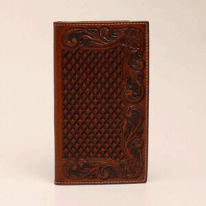 M & F Western Men's Ariat Basketweave Embossed Rodeo Wallet