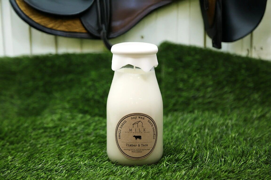 Milk Reclamation Timber & Tack Scent Milk Bottle Candle, 13-Oz