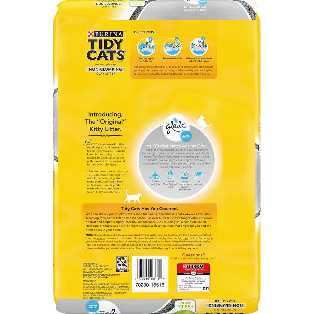 Purina Tidy Cats With Glade Clear Springs Non-Clumping Cat Litter, 50-Lb