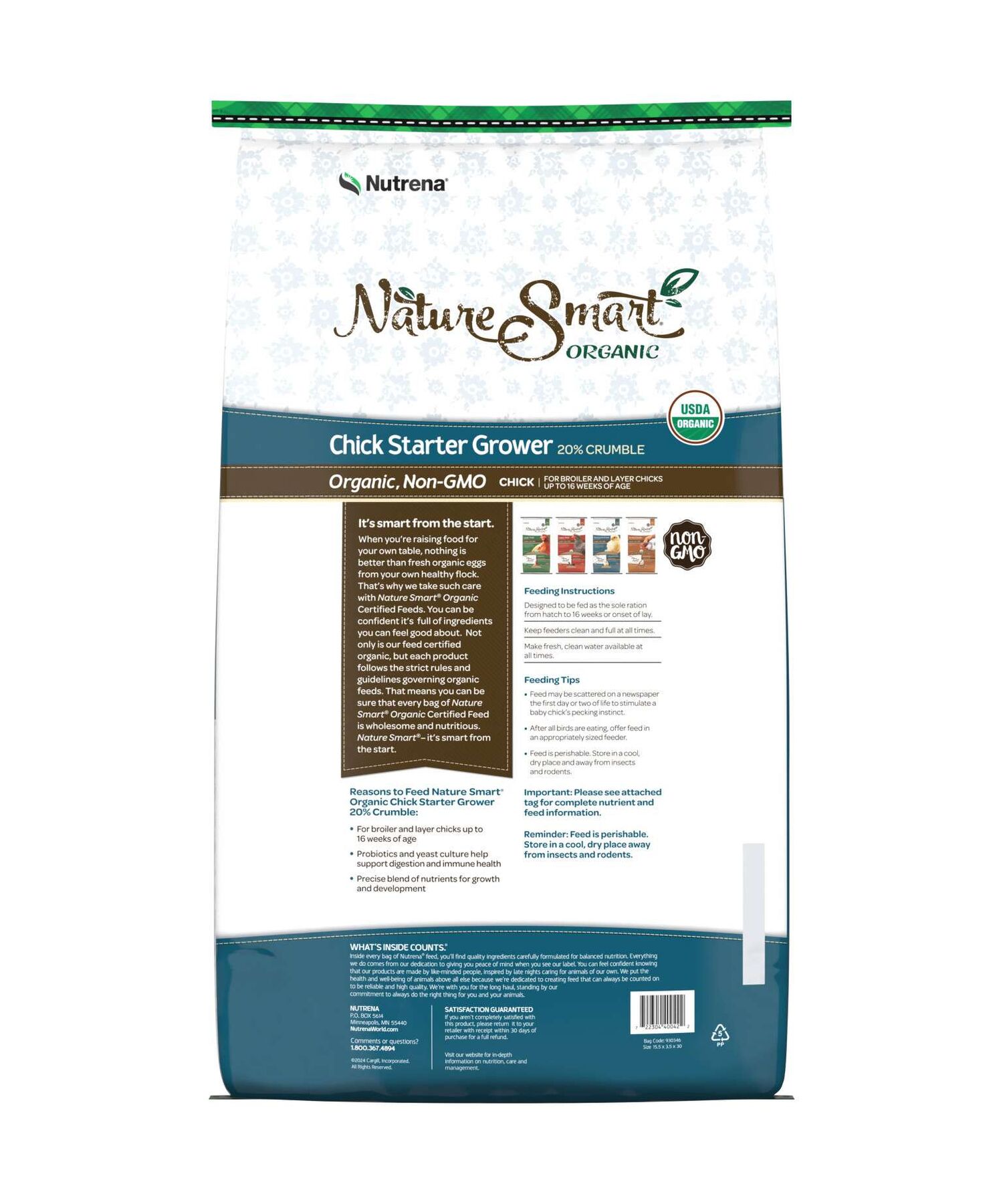 Nutrena Nature Smart Organic Chick Starter Grower Feed, 35-Lb