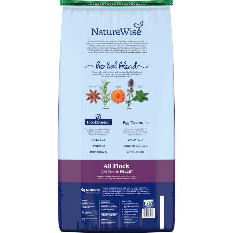 Nutrena NatureWise All Flock 20% Protein Pellet, 40-Lb