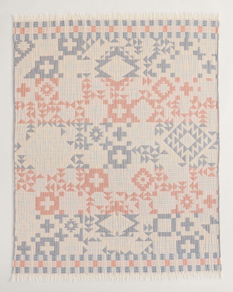 Pendleton Blue Ridge Organic Cotton Fringed Throw