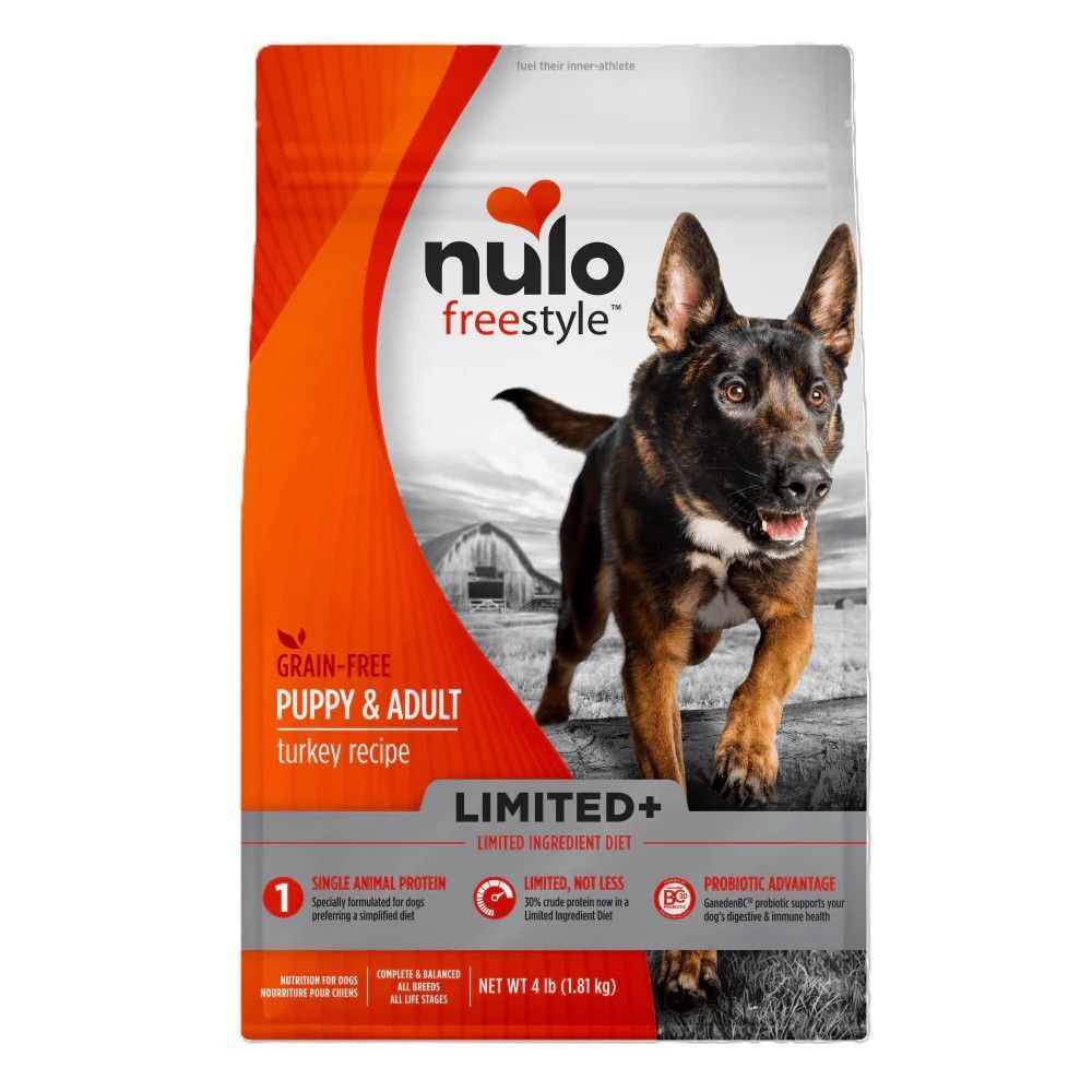 Nulo FreeStyle High-Protein Kibble Limited+ Turkey Recipe Dog Food, 4-Lb
