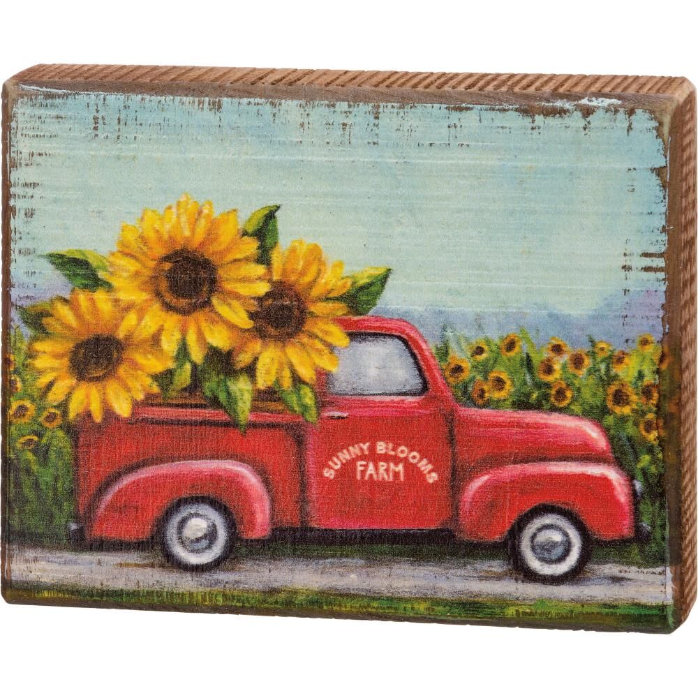 Primitives By Kathy Sunflowers Sunny Blooms Farm Block Sign