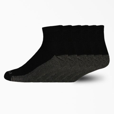 Dickies Men's Moisture Control Quarter Socks 6-Pk in Black