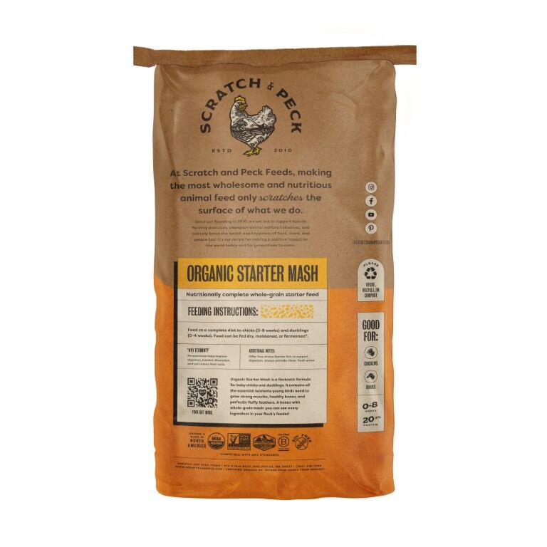 Scratch & Peck Feeds Organic Starter Mash, 40-Lb