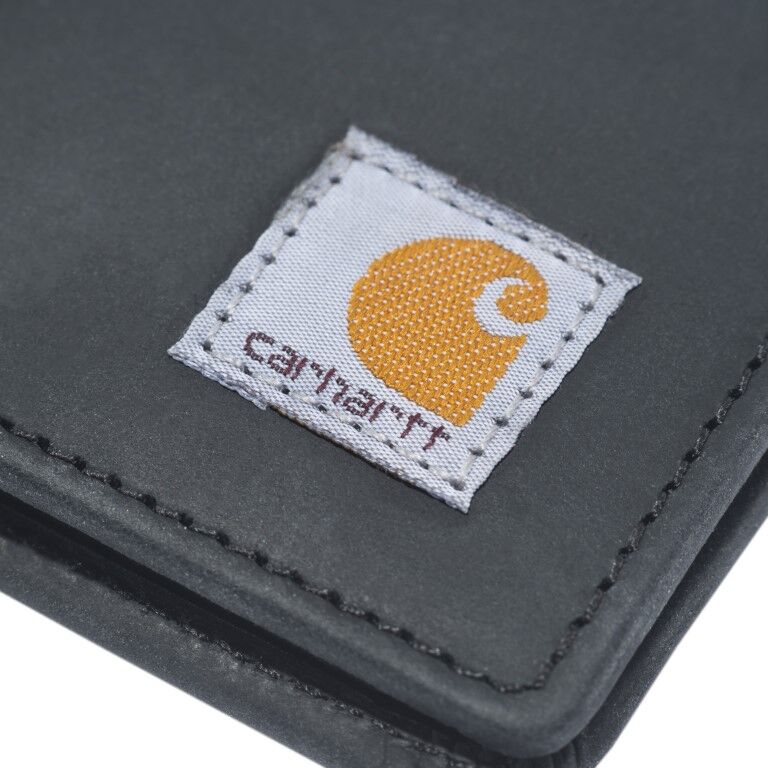 Carhartt Men's Saddle Leather Bifold Wallet in Black