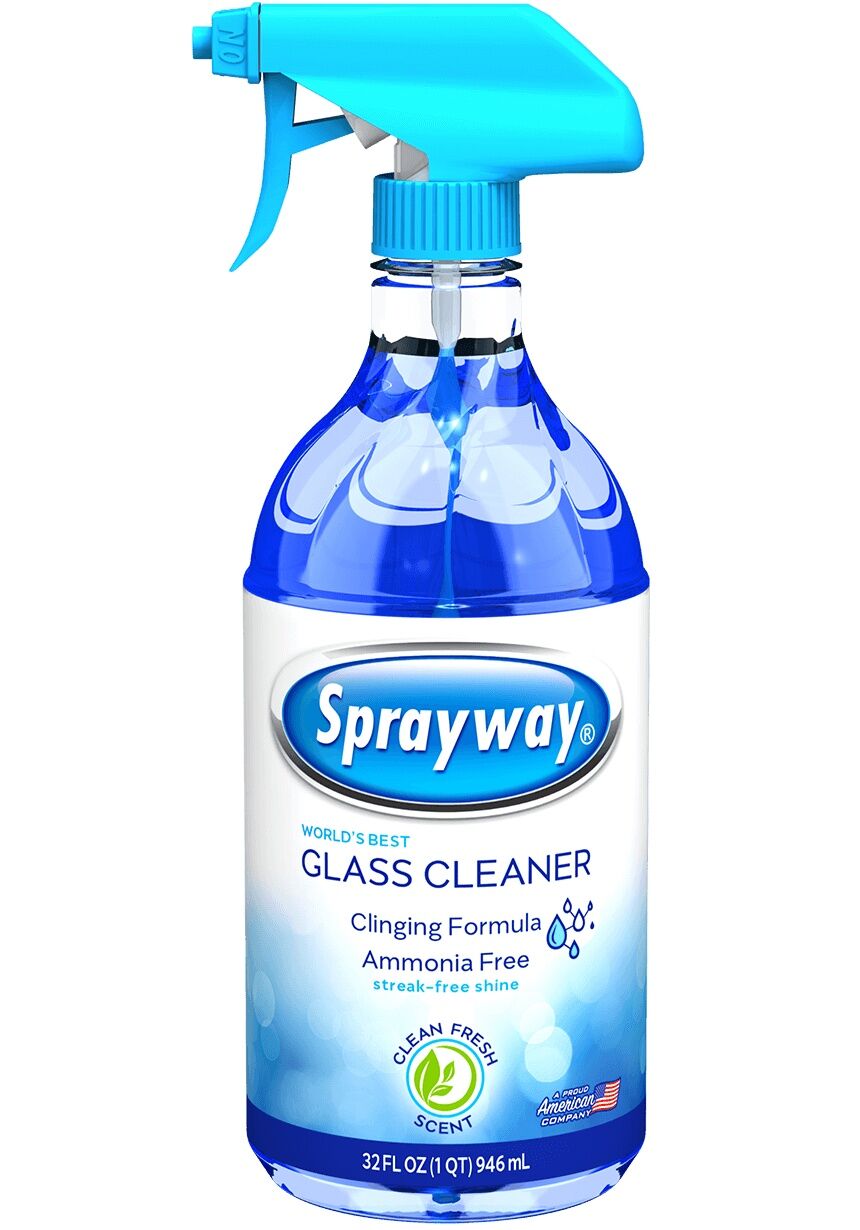 Sprayway Glass Cleaner Clinging Spray, 32-Oz